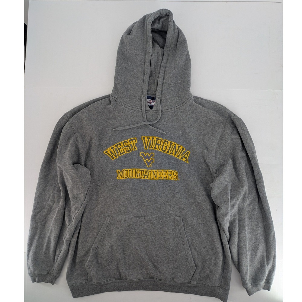 Varsity Athletic WVU Mountaineers Hoodie Men's XL Gray Vintage Y2K Embroidered